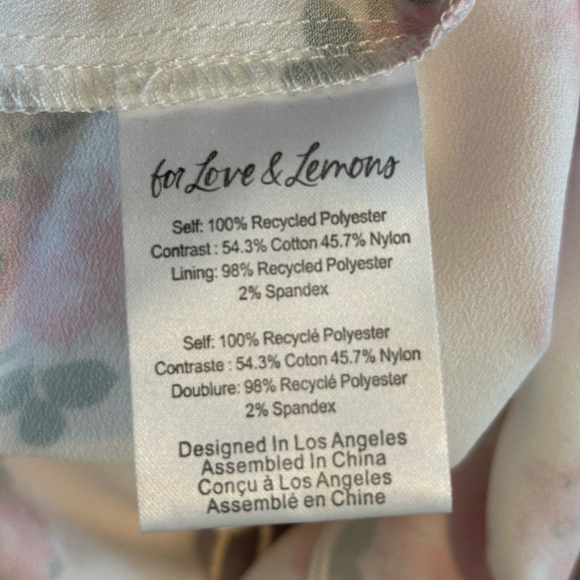 NWT For Love and Lemons Rosalyn Maxi Dress Pink White Tiered Tie Back Size XL - Picture 8 of 11